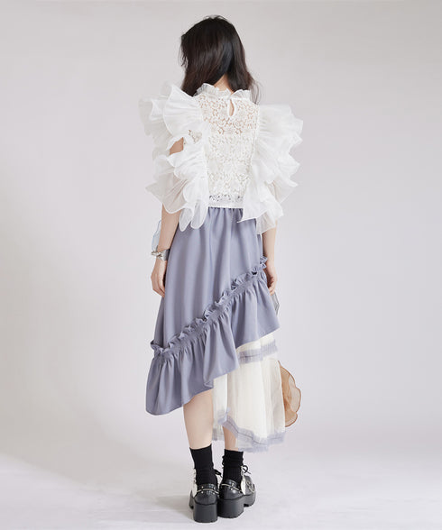 Big Flower See-Through Skirt